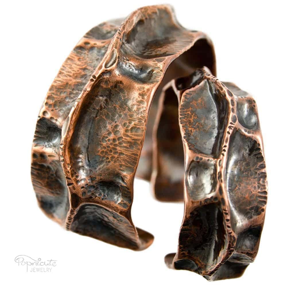 Air store chased copper cuff bracelet. Made in the USA.